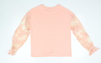 Primark Womens Pink Round Neck  Polyester Pullover Jumper Size XS