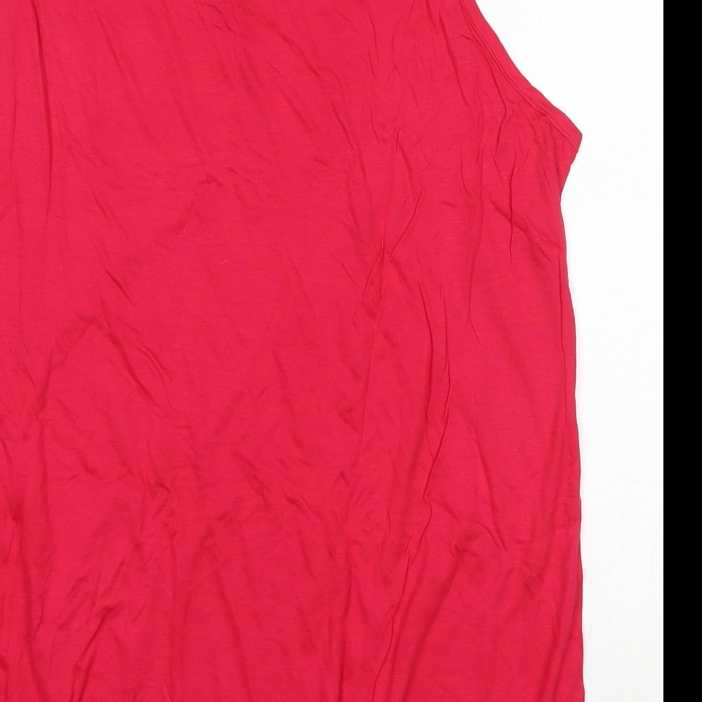 Brand and care label for Tommy & Kate women’s pink viscose basic blouse, size UK 20, round neck
