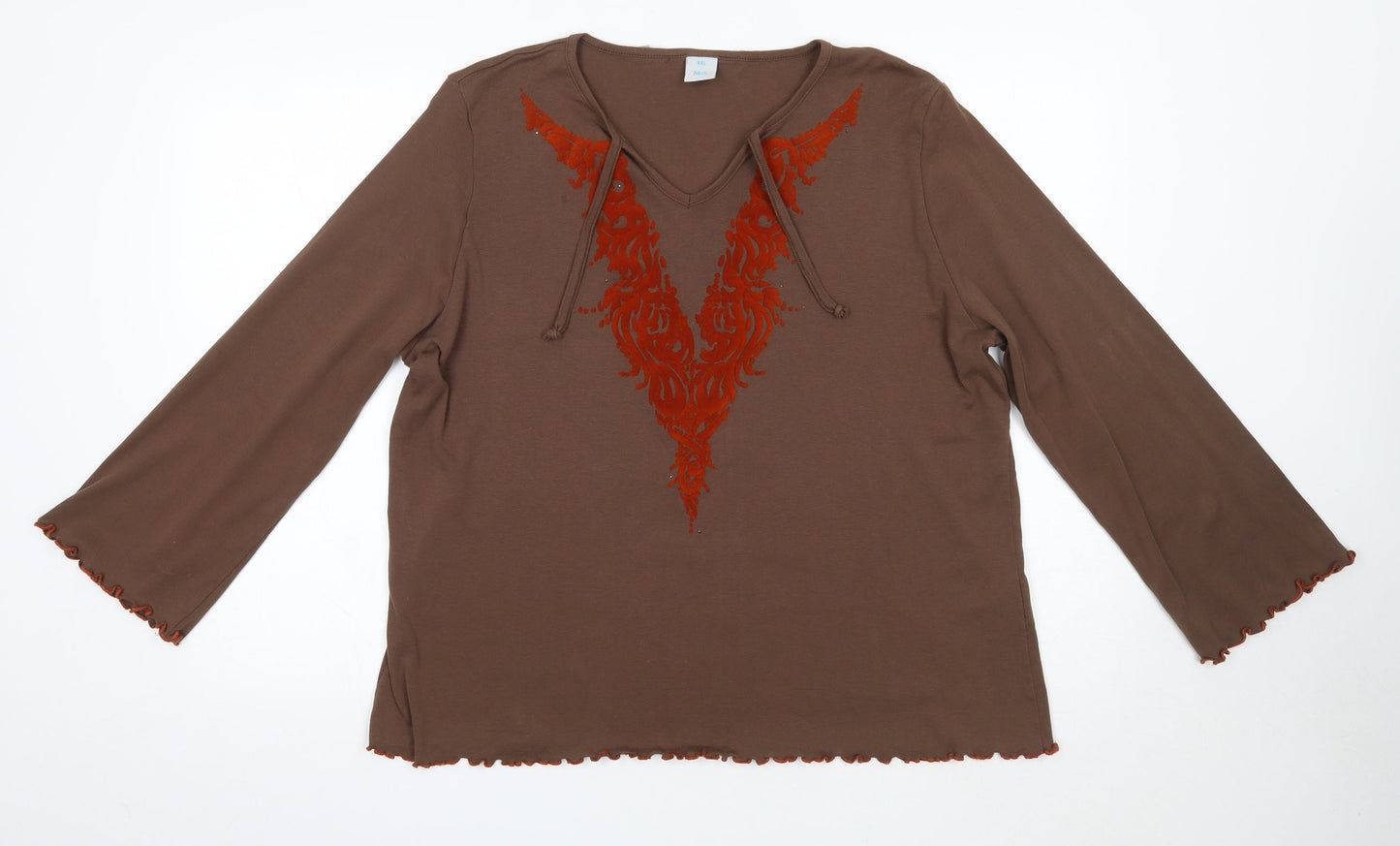 Womens UK Size 2XL M&S Brown Basic Blouse