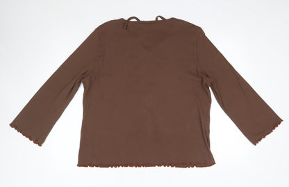 Womens UK Size 2XL M&S Brown Basic Blouse