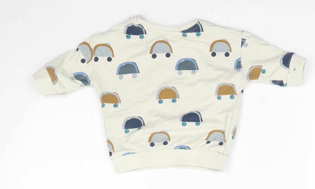 Back view of Marks & Spencer Baby Multicoloured Cotton jumper, size 0-3, Months
