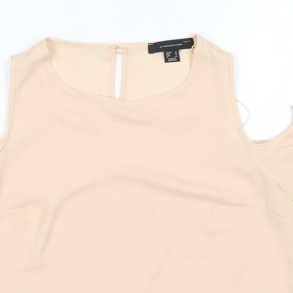 Primark Womens Pink  Polyester Basic Blouse Size 8 Round Neck