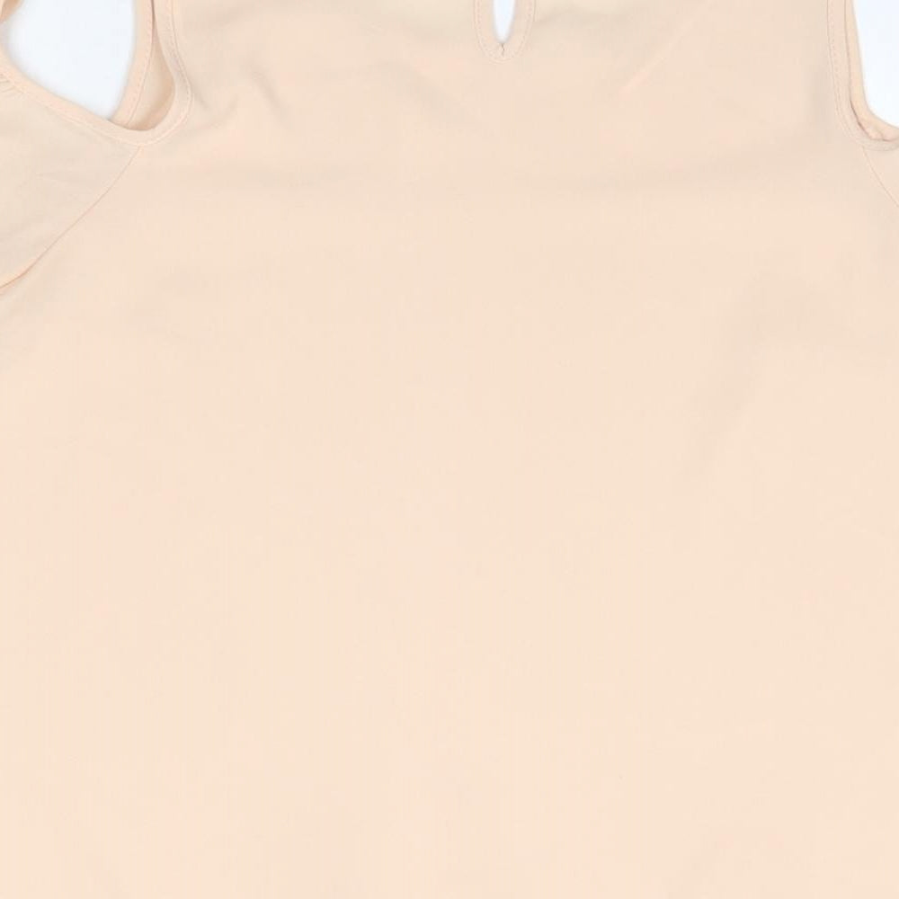 Primark Womens Pink  Polyester Basic Blouse Size 8 Round Neck