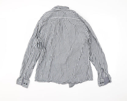 Mens UK Size M M&S Grey  Button-Up Long Sleeve Casual Shirt