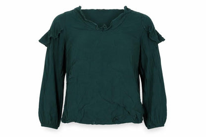 Womens UK Size 14 Debenhams Green Basic Blouse