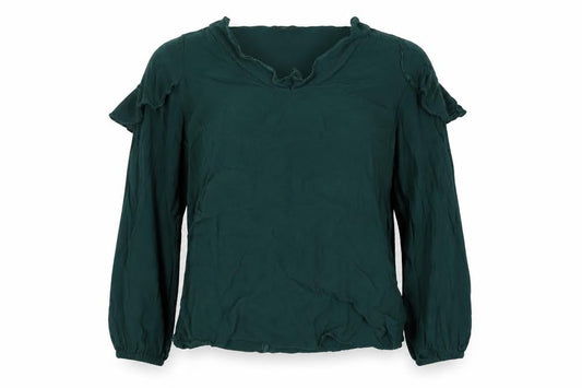 Womens UK Size 14 Debenhams Green Basic Blouse