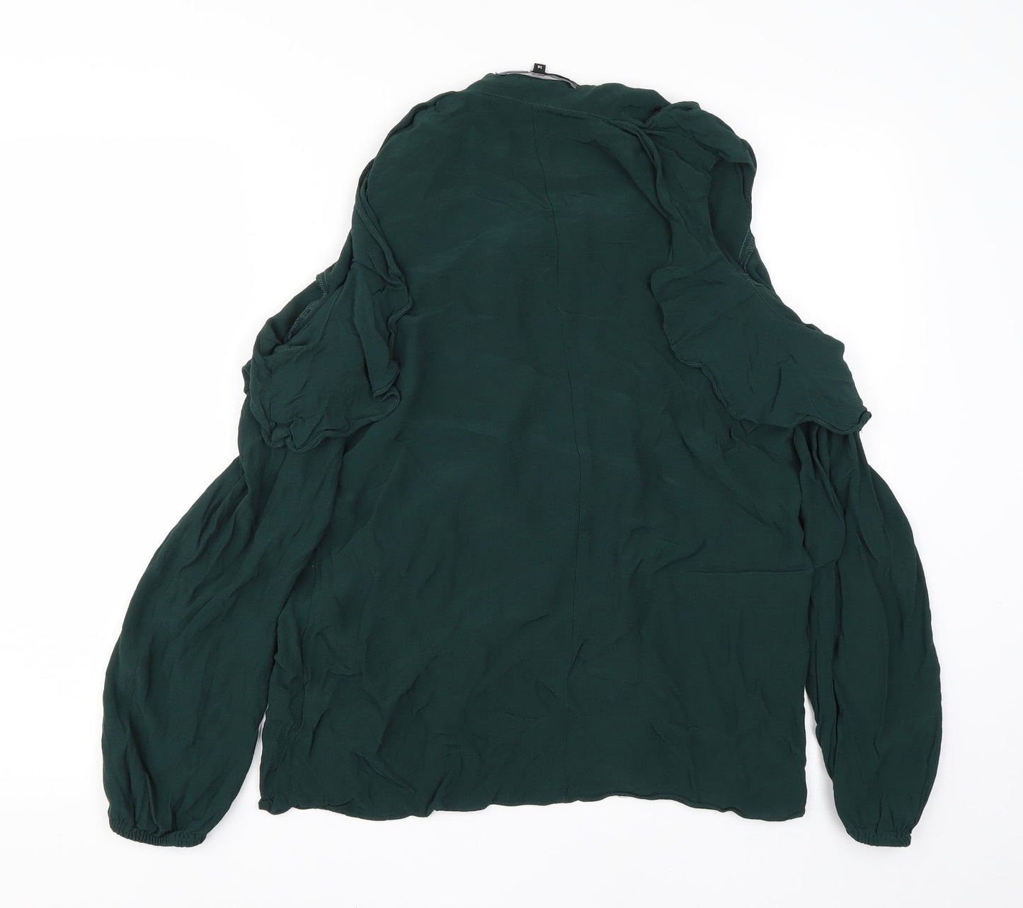 Womens UK Size 14 Debenhams Green Basic Blouse