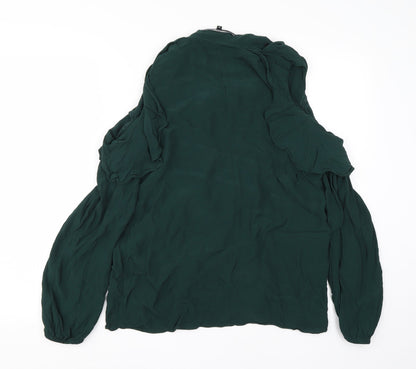 Womens UK Size 14 Debenhams Green Basic Blouse