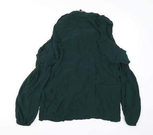 Womens UK Size 14 Debenhams Green Basic Blouse