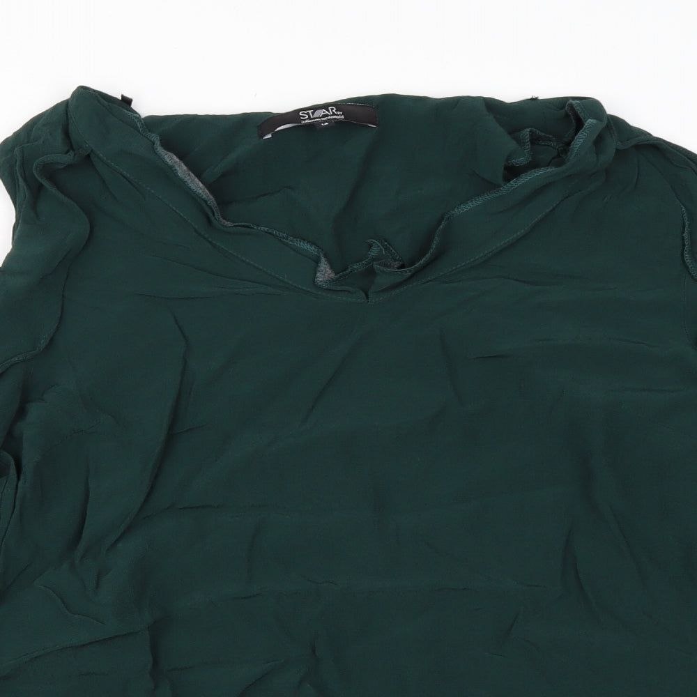 Womens UK Size 14 Debenhams Green Basic Blouse