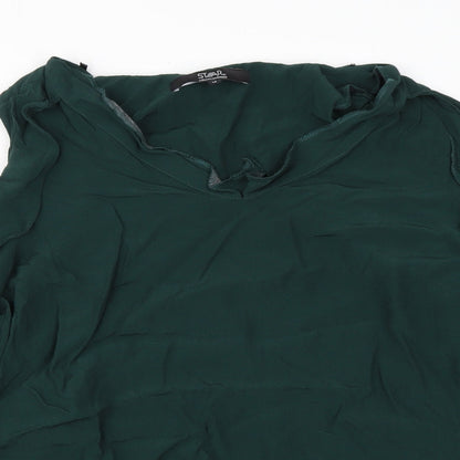 Womens UK Size 14 Debenhams Green Basic Blouse