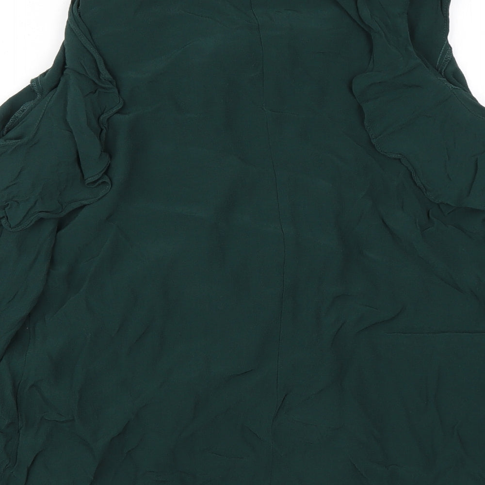 Womens UK Size 14 Debenhams Green Basic Blouse