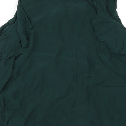 Womens UK Size 14 Debenhams Green Basic Blouse