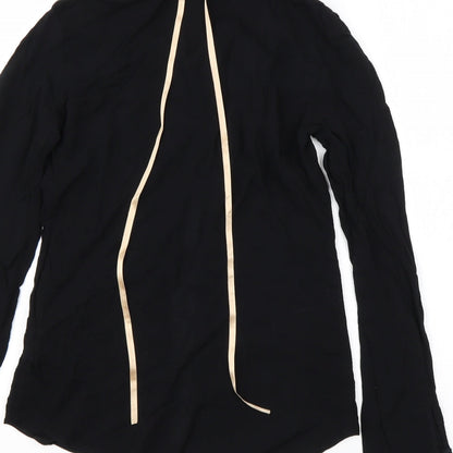 Atmosphere Womens Black  Viscose Basic Button-Up Size 6 Collared