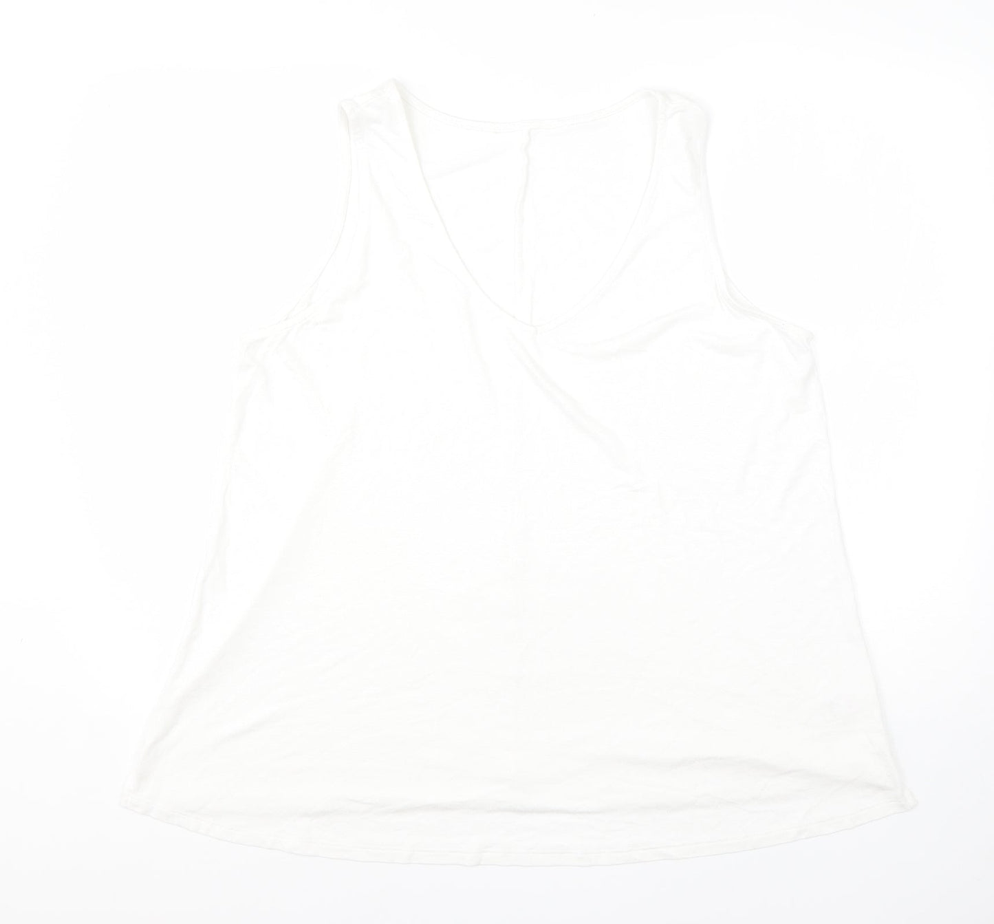 George Womens White  Viscose Basic Tank Size 18 Round Neck