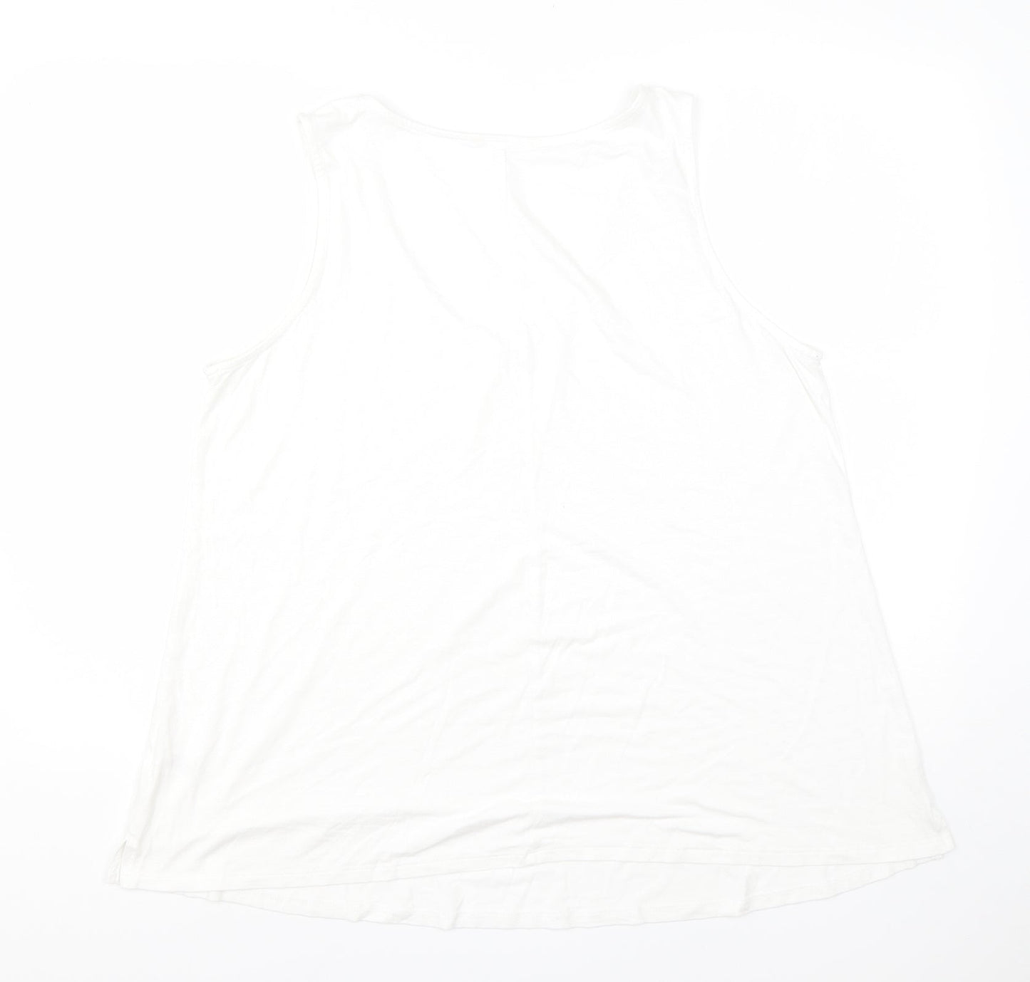 George Womens White  Viscose Basic Tank Size 18 Round Neck