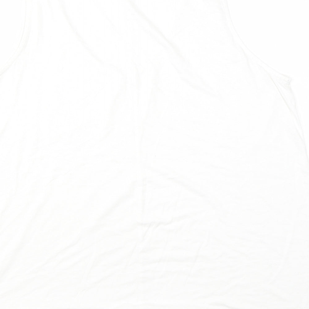 George Womens White  Viscose Basic Tank Size 18 Round Neck