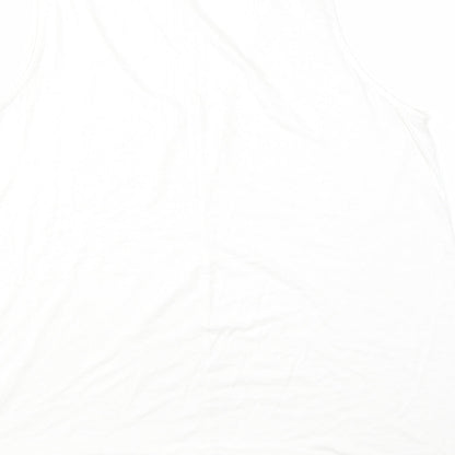 George Womens White  Viscose Basic Tank Size 18 Round Neck