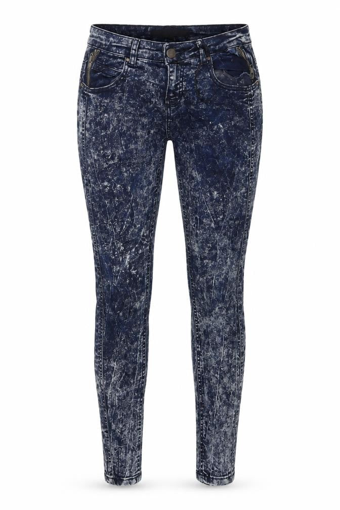 Front view of Select women’s blue cotton skinny jeans, size UK 8, 28-inch leg regular