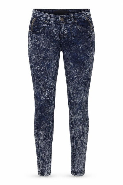 Front view of Select women’s blue cotton skinny jeans, size UK 8, 28-inch leg regular