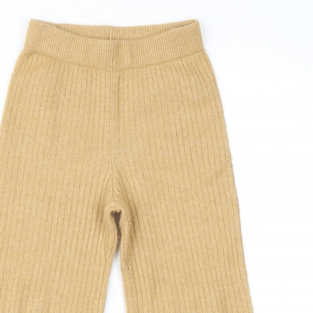 TU Girls Yellow  Acrylic  Trousers Size 9 Months  Regular