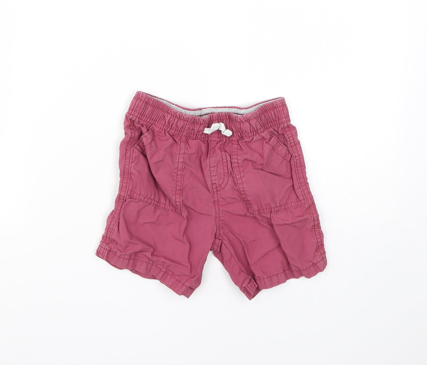 Preworn Boys Red  Cotton Cargo Trousers Size 18-24 Months