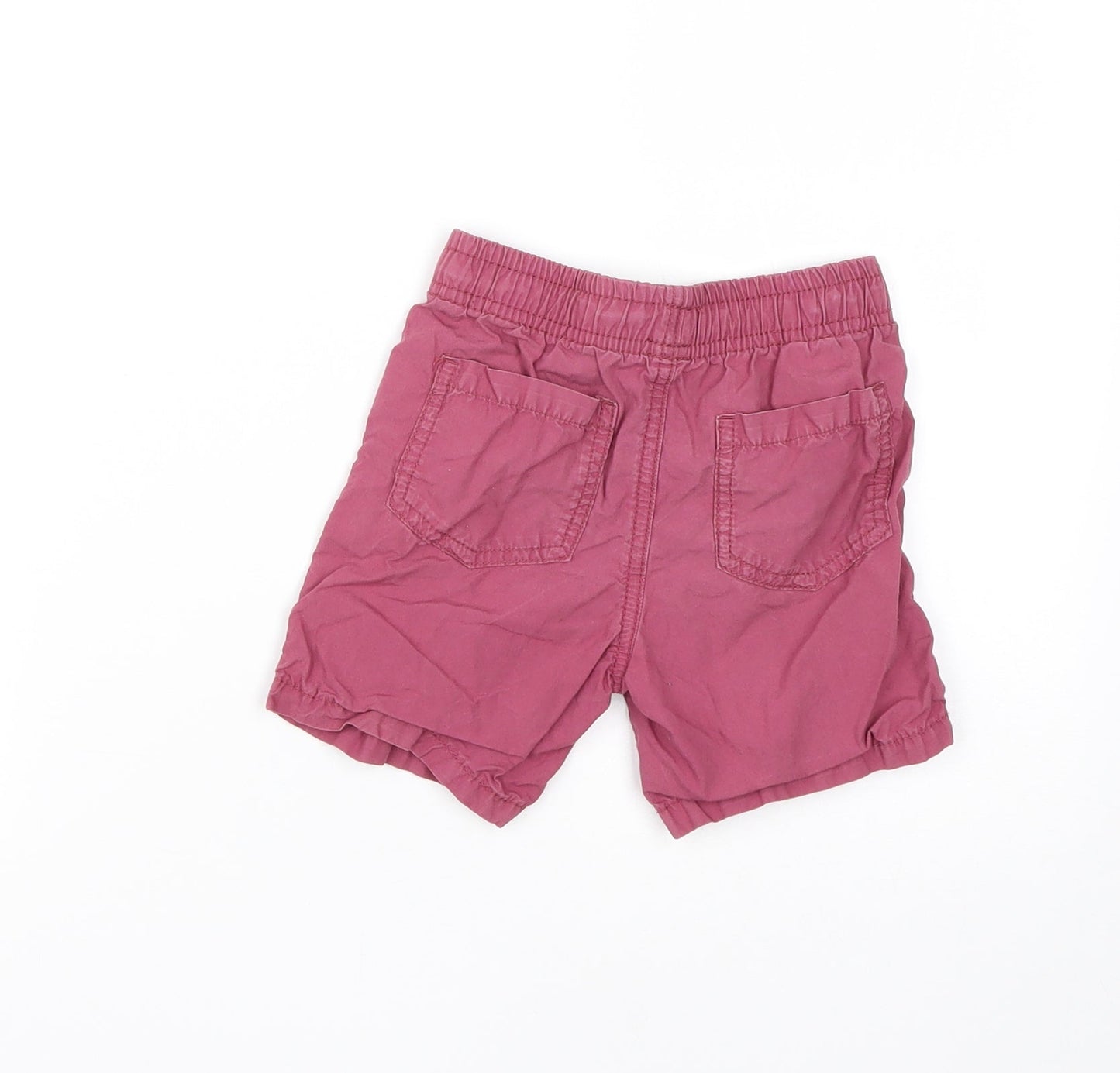 Preworn Boys Red  Cotton Cargo Trousers Size 18-24 Months