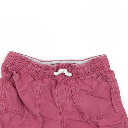 Preworn Boys Red  Cotton Cargo Trousers Size 18-24 Months