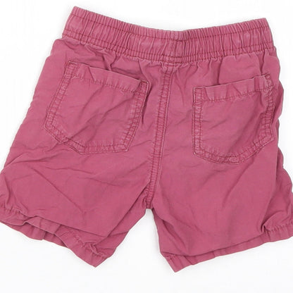 Preworn Boys Red  Cotton Cargo Trousers Size 18-24 Months