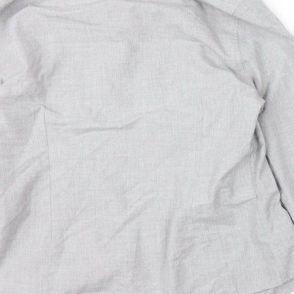 ASOS Mens Grey  Polyester  Button-Up Size M Collared Button