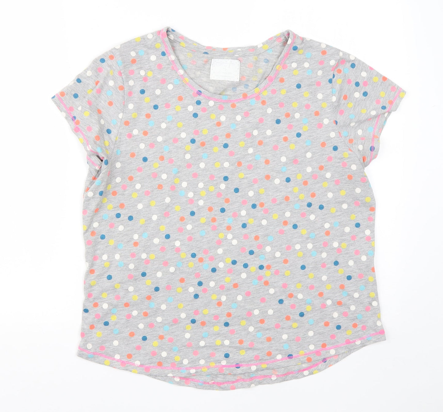 Time to Dream Womens Grey Polka Dot Cotton  Pyjama Top Size M