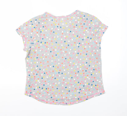 Time to Dream Womens Grey Polka Dot Cotton  Pyjama Top Size M