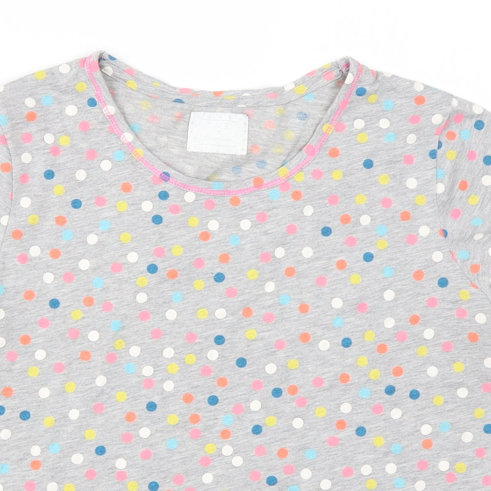 Time to Dream Womens Grey Polka Dot Cotton  Pyjama Top Size M