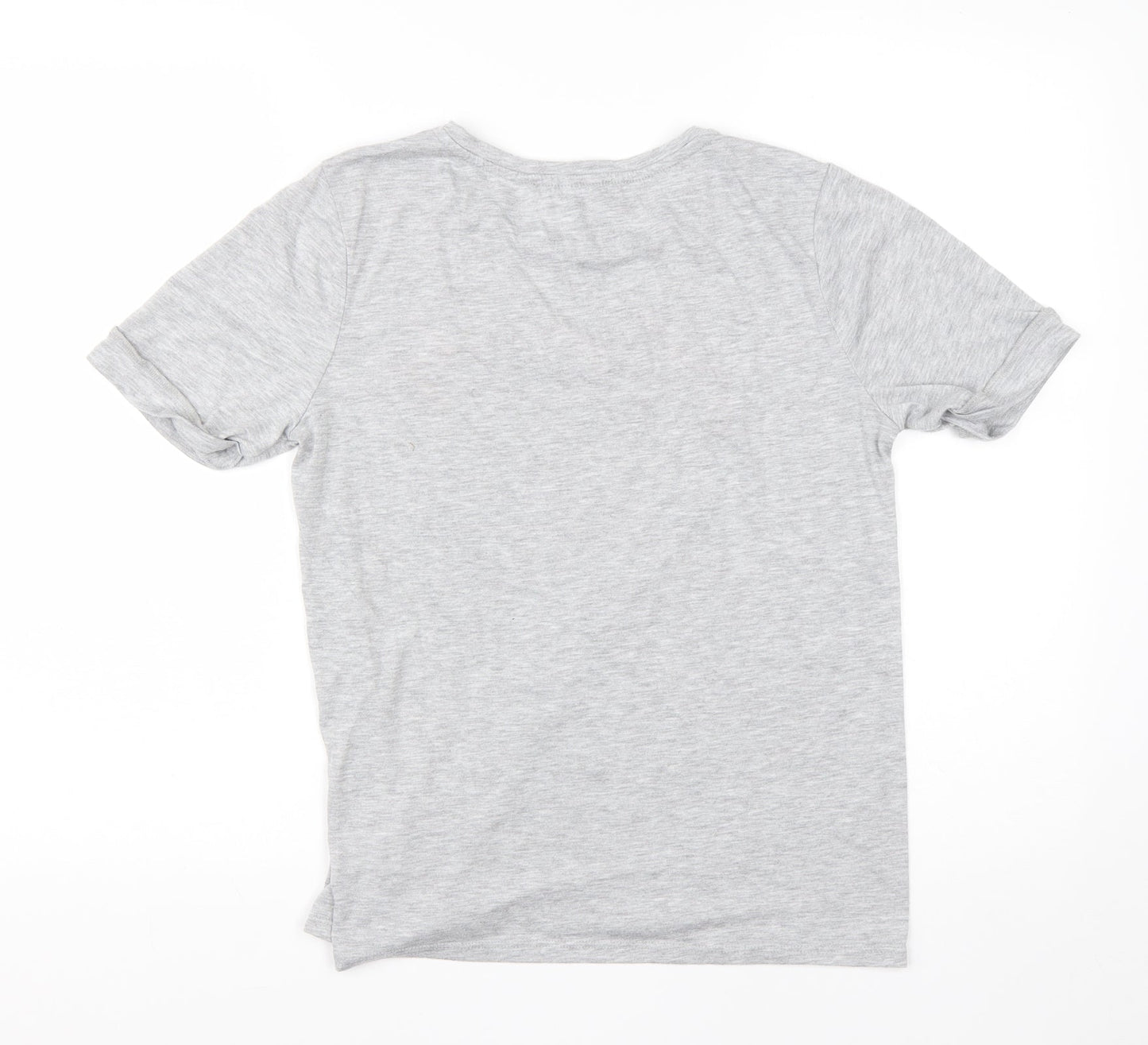 Primark Womens Grey  Viscose Basic T-Shirt Size 12 Roll Neck