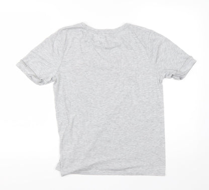 Primark Womens Grey  Viscose Basic T-Shirt Size 12 Roll Neck