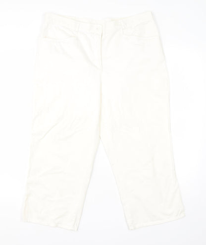 Canada Womens White  Cotton Dress Pants Trousers Size 14 L20 in Regular