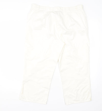 Canada Womens White  Cotton Dress Pants Trousers Size 14 L20 in Regular