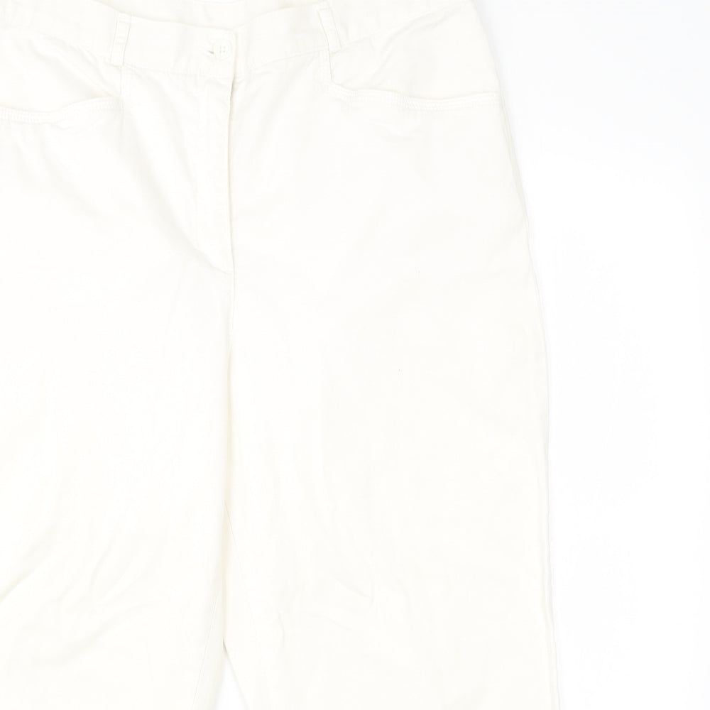 Canada Womens White  Cotton Dress Pants Trousers Size 14 L20 in Regular