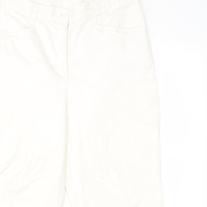 Canada Womens White  Cotton Dress Pants Trousers Size 14 L20 in Regular