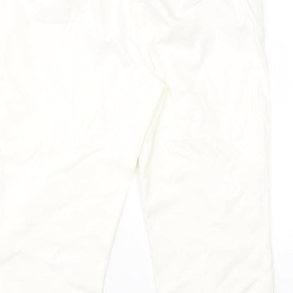 Canada Womens White  Cotton Dress Pants Trousers Size 14 L20 in Regular