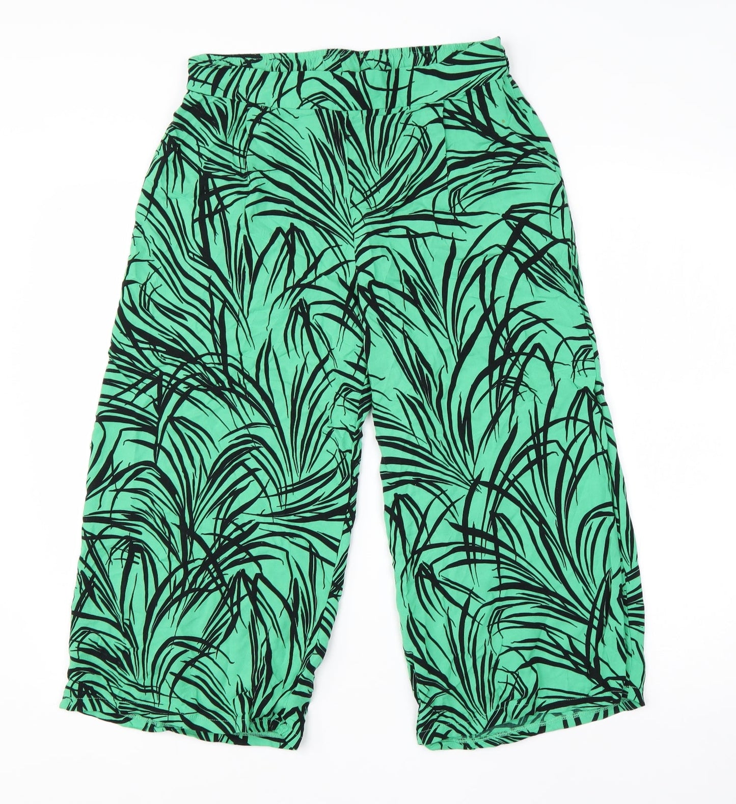 George Womens Green Floral Viscose Harem Trousers Size 8 L20 in Regular