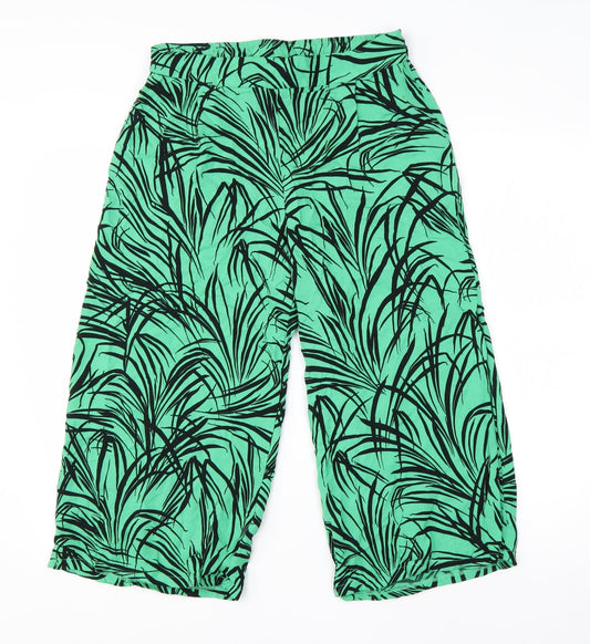 George Womens Green Floral Viscose Harem Trousers Size 8 L20 in Regular