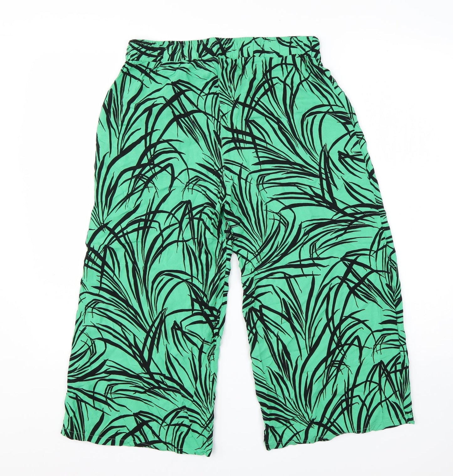 George Womens Green Floral Viscose Harem Trousers Size 8 L20 in Regular