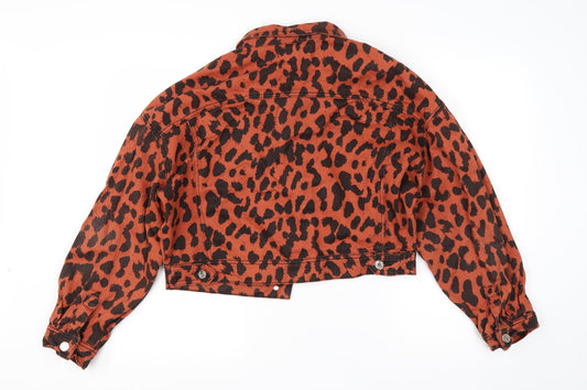 Missguided Womens Orange Animal Print  Jacket  Size 10