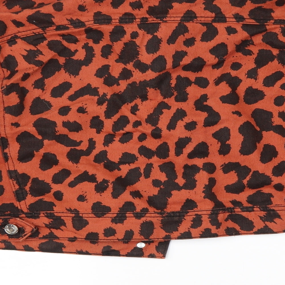 Missguided Womens Orange Animal Print  Jacket  Size 10