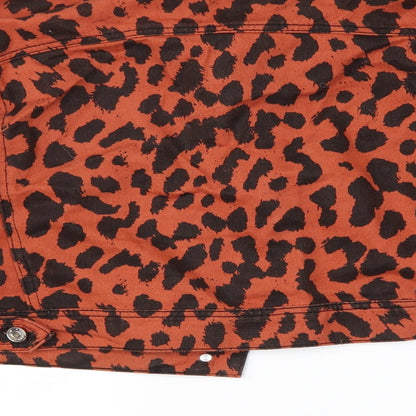 Missguided Womens Orange Animal Print  Jacket  Size 10