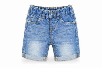 Front view of Denim & Co. Baby Blue Cotton Jogger Jeans, size 9-12, Months
