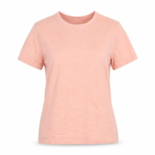 Front view of V by Very women’s pink cotton basic t-shirt, size M, round neck