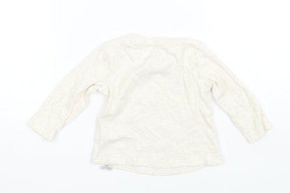 Primark Baby Beige  Cotton Basic T-Shirt Size 9-12 Months Round Neck  - Disney