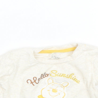 Primark Baby Beige  Cotton Basic T-Shirt Size 9-12 Months Round Neck  - Disney